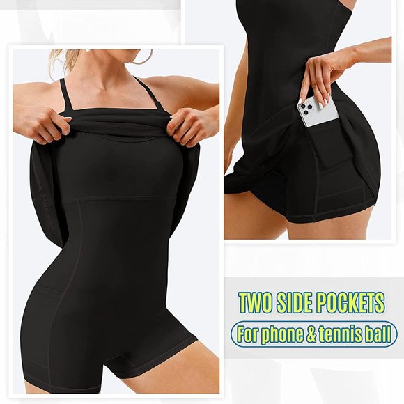 Ovruns Dresses Ovruns Womens Tennis Dress With Builtin Bra Shorts